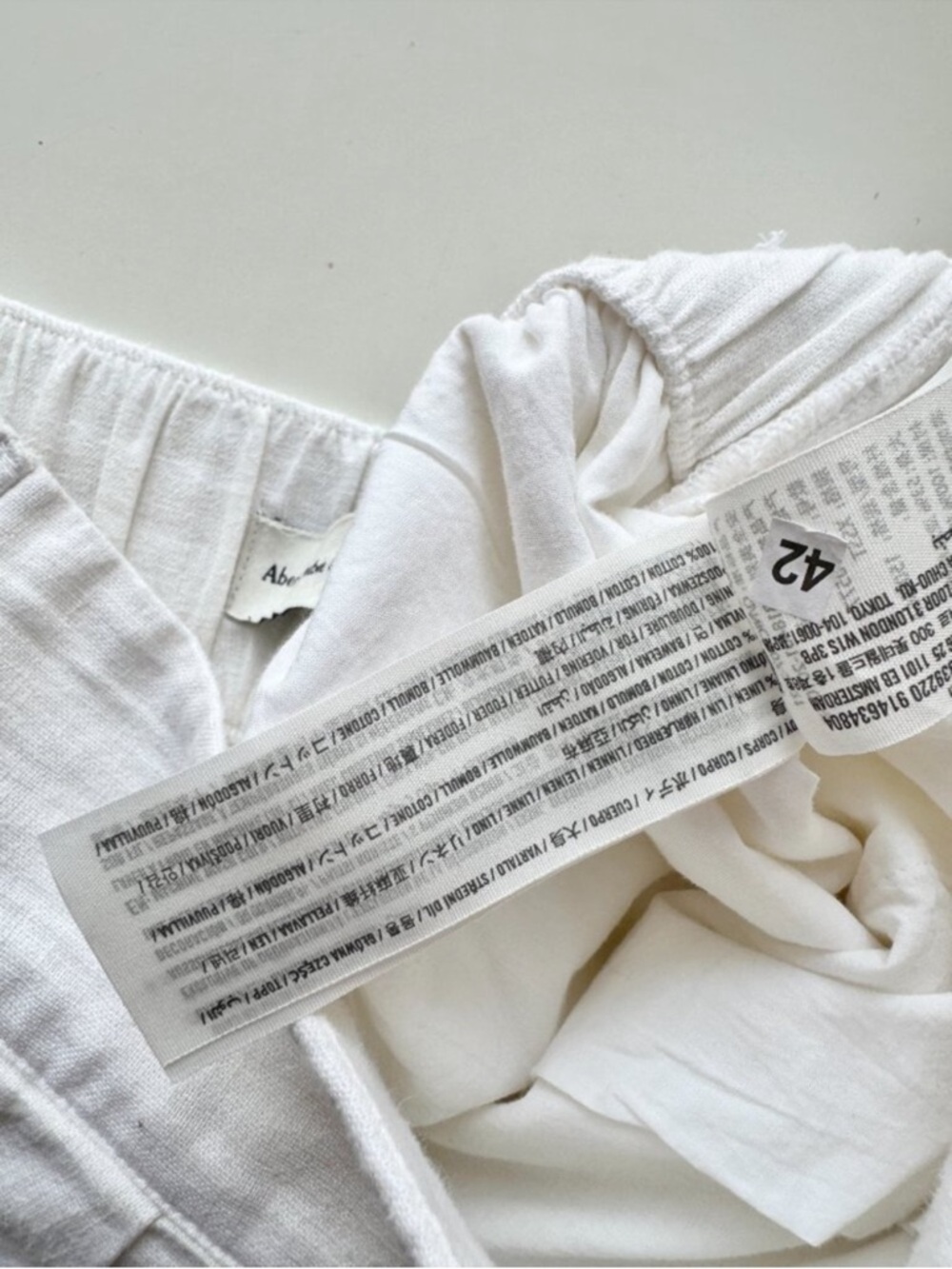 ABERCROMBIE & FITCH White Linen Blend Ultra Wide Leg Trousers Pants - Size XS - Picture 8 of 12